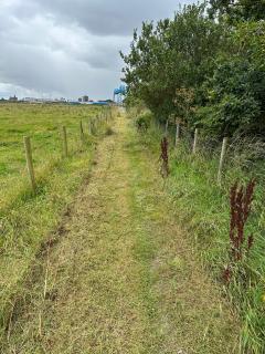 Looking back towards the Transporter Bridge - by this time we had reached the northern bank of the Tees
